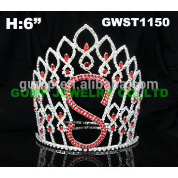 Tiara personalizada colorida alta e coroa com algum logotipo